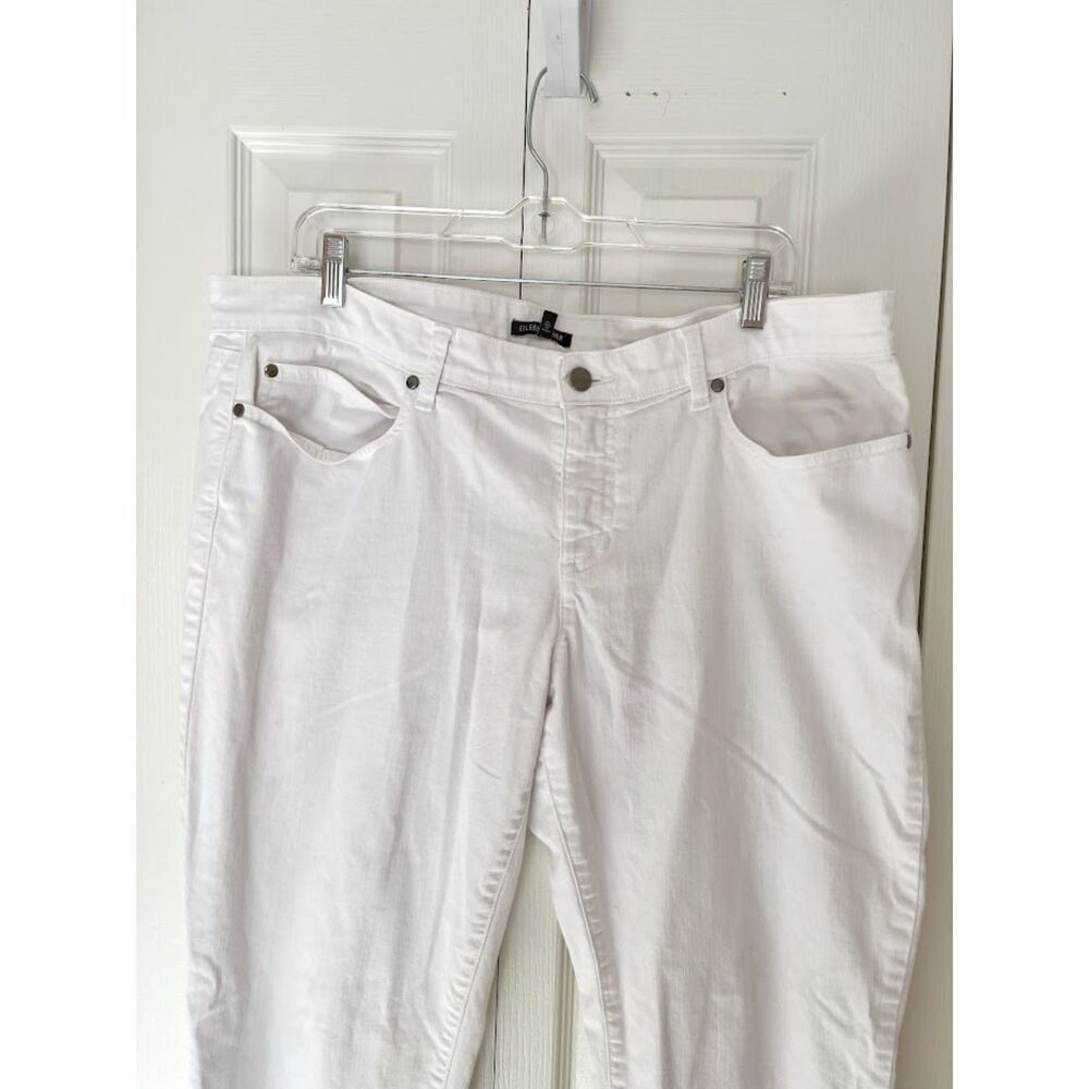 Eileen Fisher Organic Cotton Spandex Denim Stretch High Rise Straight Fit Jean - Picture 5 of 14